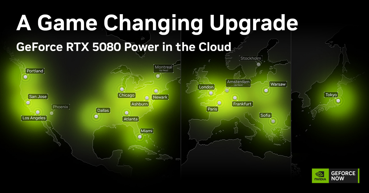 Latest RTX 5080 rollout map on GeForce NOW