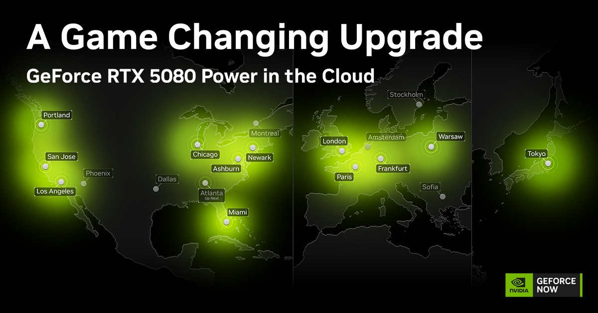 Ashburn, Portland, Dallas and London live on GeForce NOW