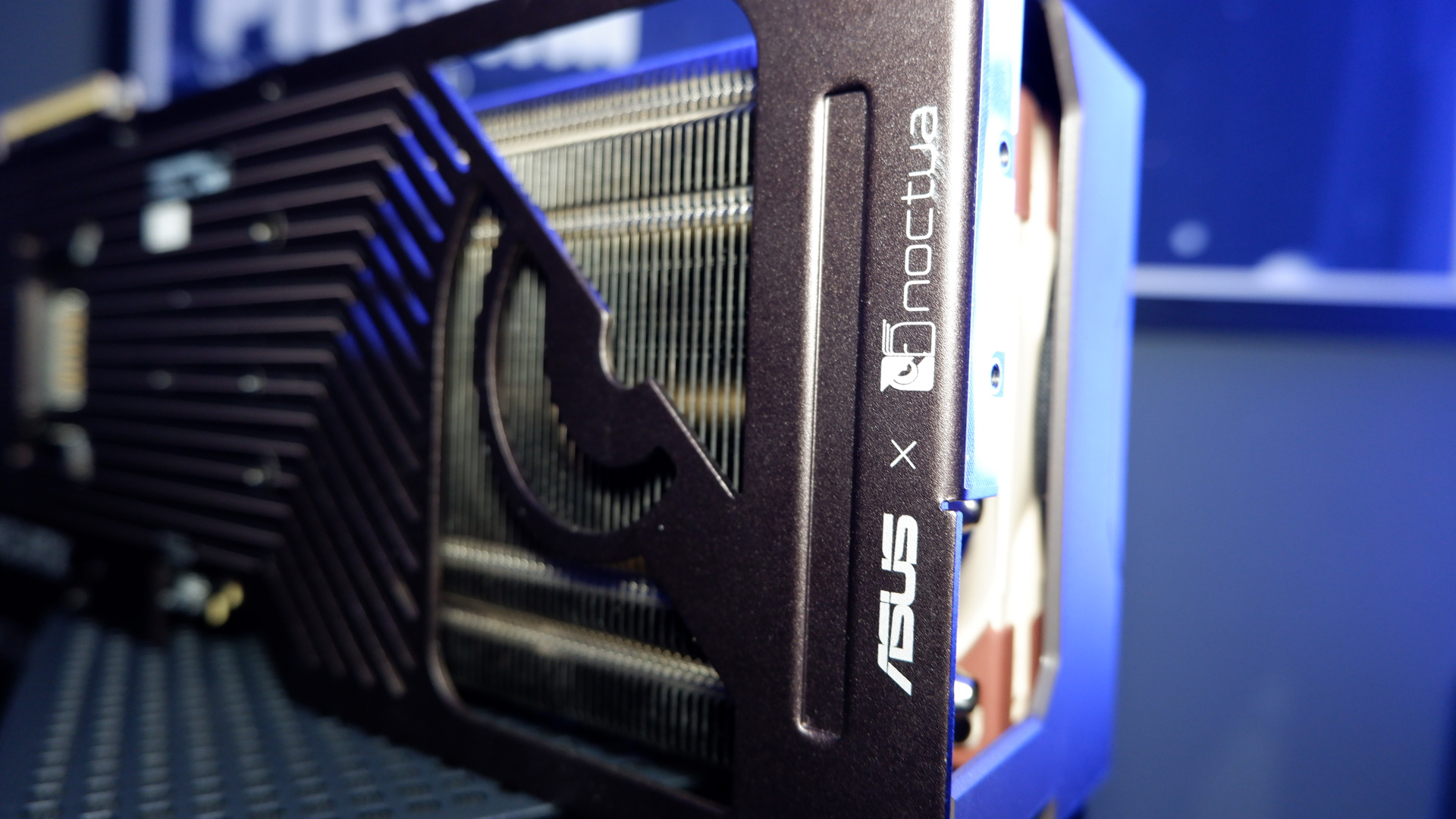 A huge Asus RTX 5080 Noctua Edition GPU with a matching Noctua gaming PC.