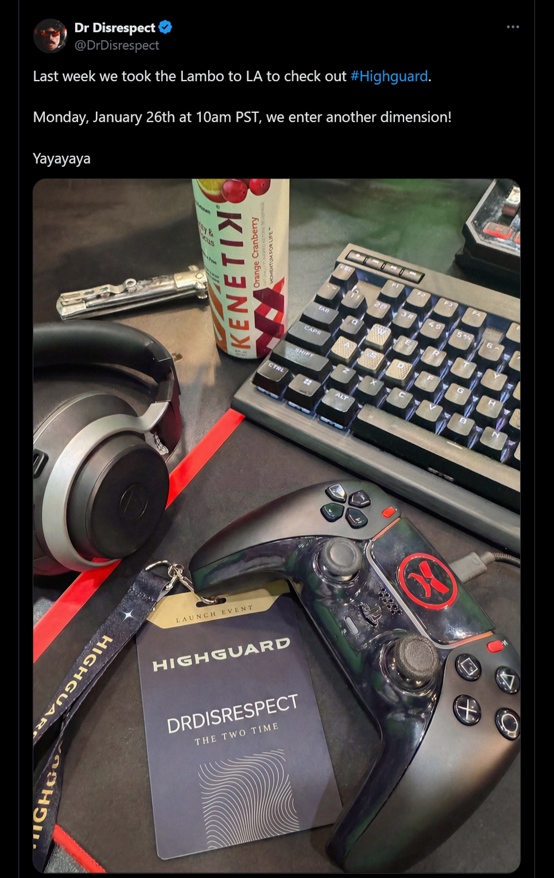 Last week we took the Lambo to LA to check out #Highguard.Monday, January 26th at 10am PST, we enter another dimension!Yayayaya