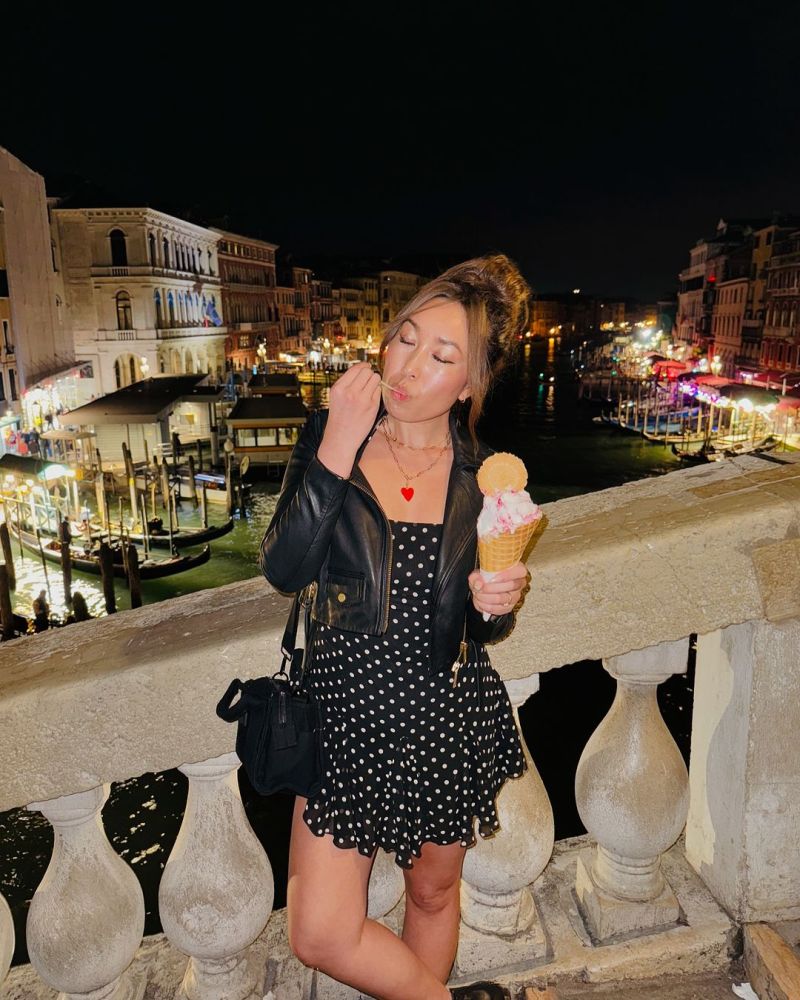 cassey ho eating gelato in venice