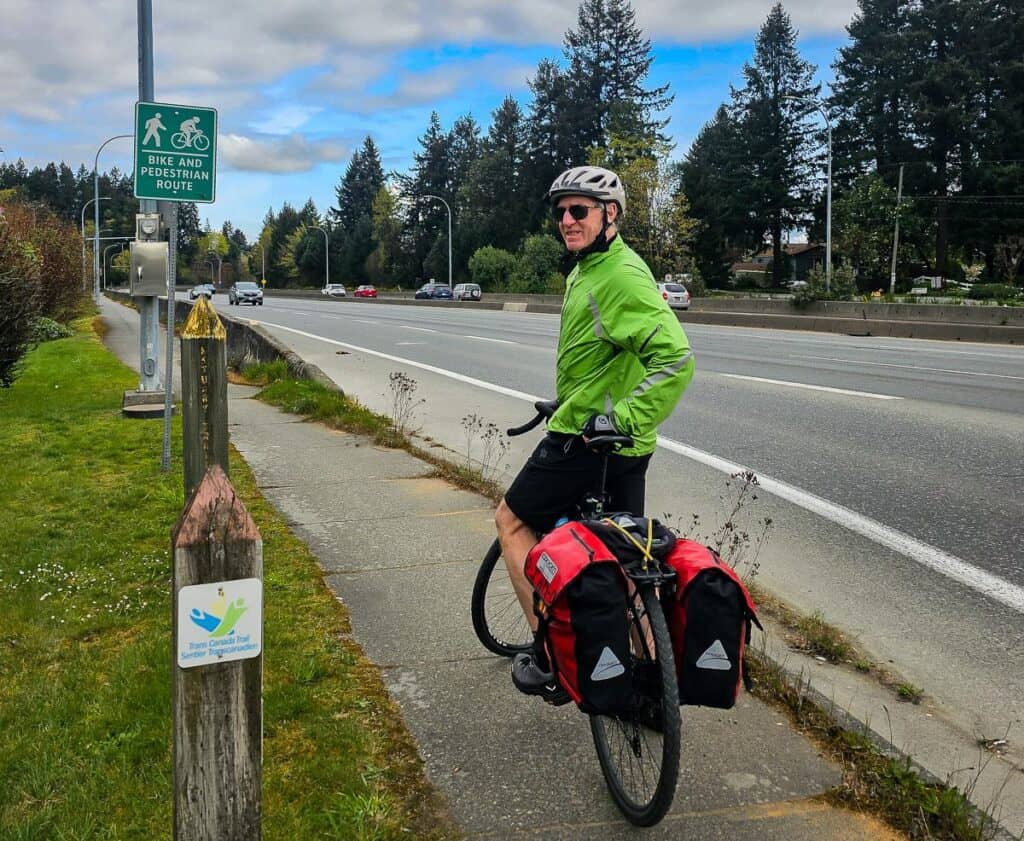 Heading to Ladysmith on the Trans Canada Trail immediately adjacent to the Trans-Canada Highway