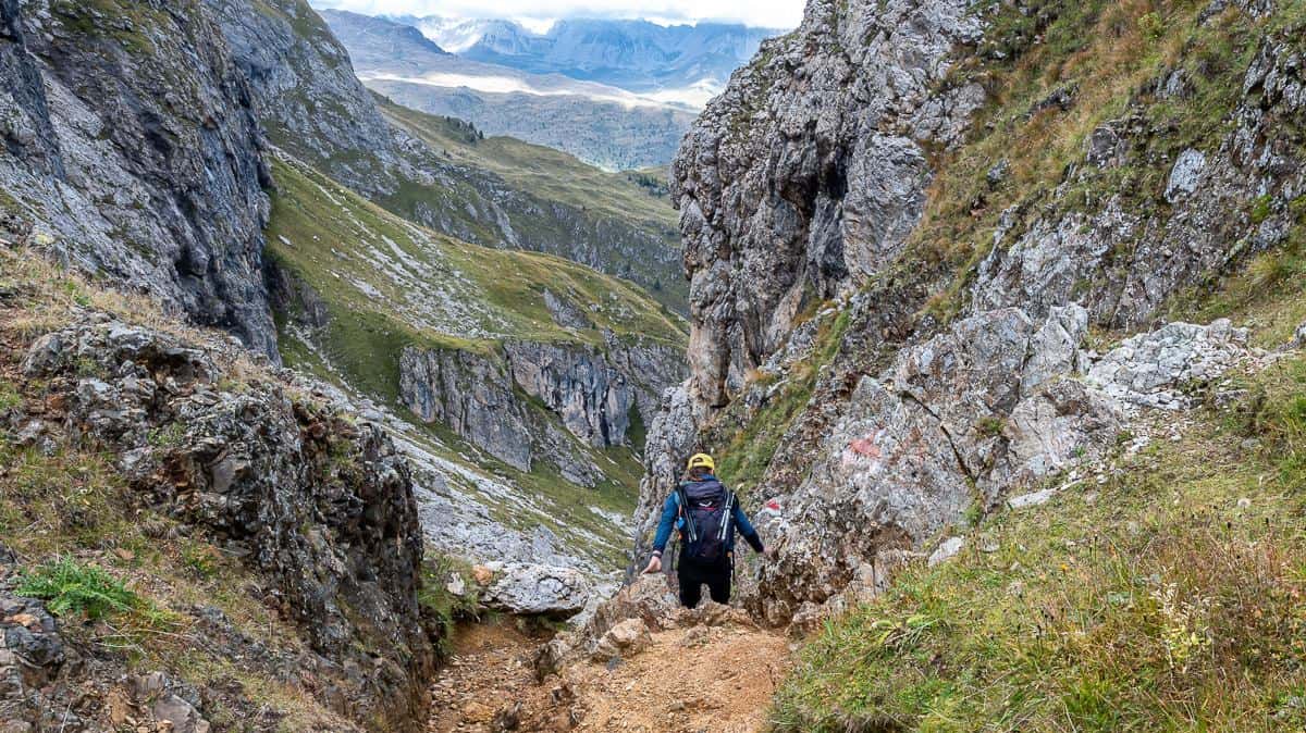 Looking down the gully an across from where we'd come 