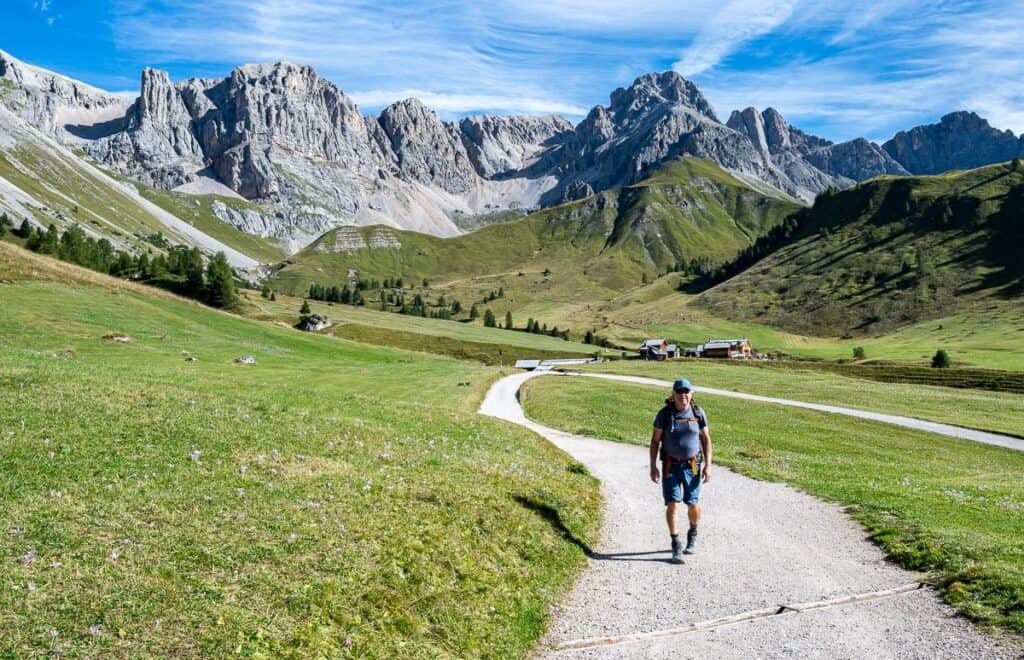 Easy hiking up from Rifugio Fuciade - before the crowds arrive