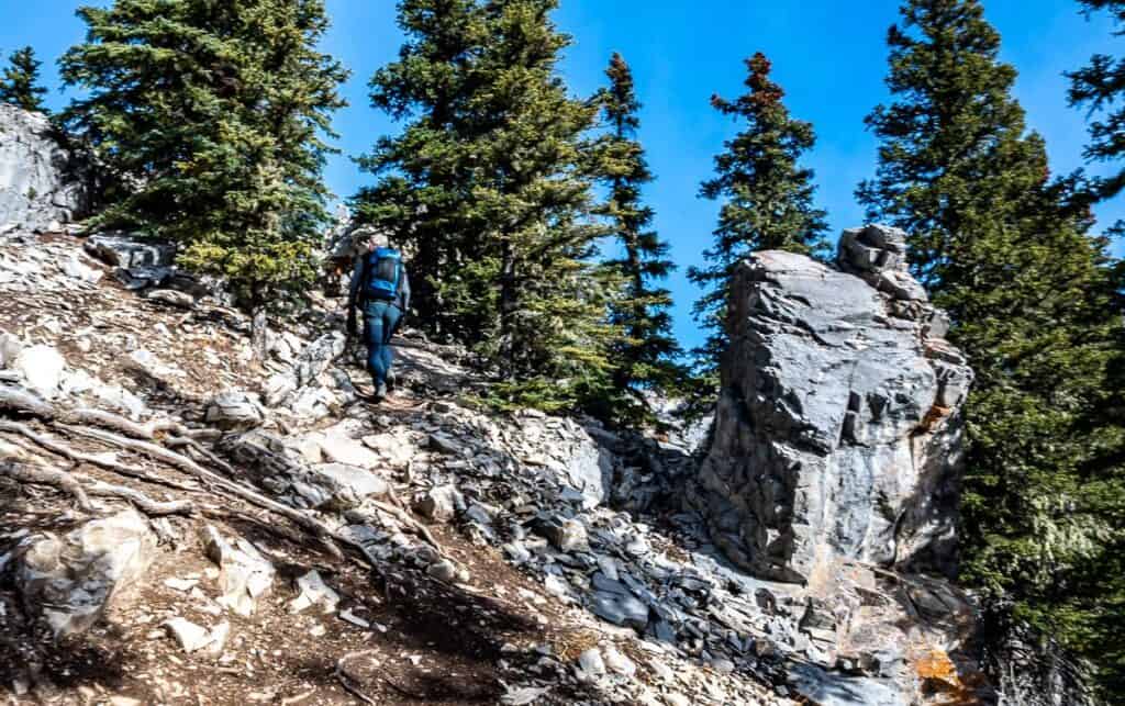 The final ascent to reach the top of Vents Ridge