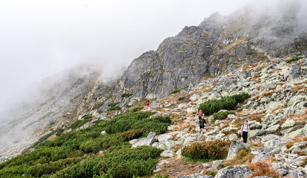 Travel through rugged terrain on the hike to Zelene Pleso
