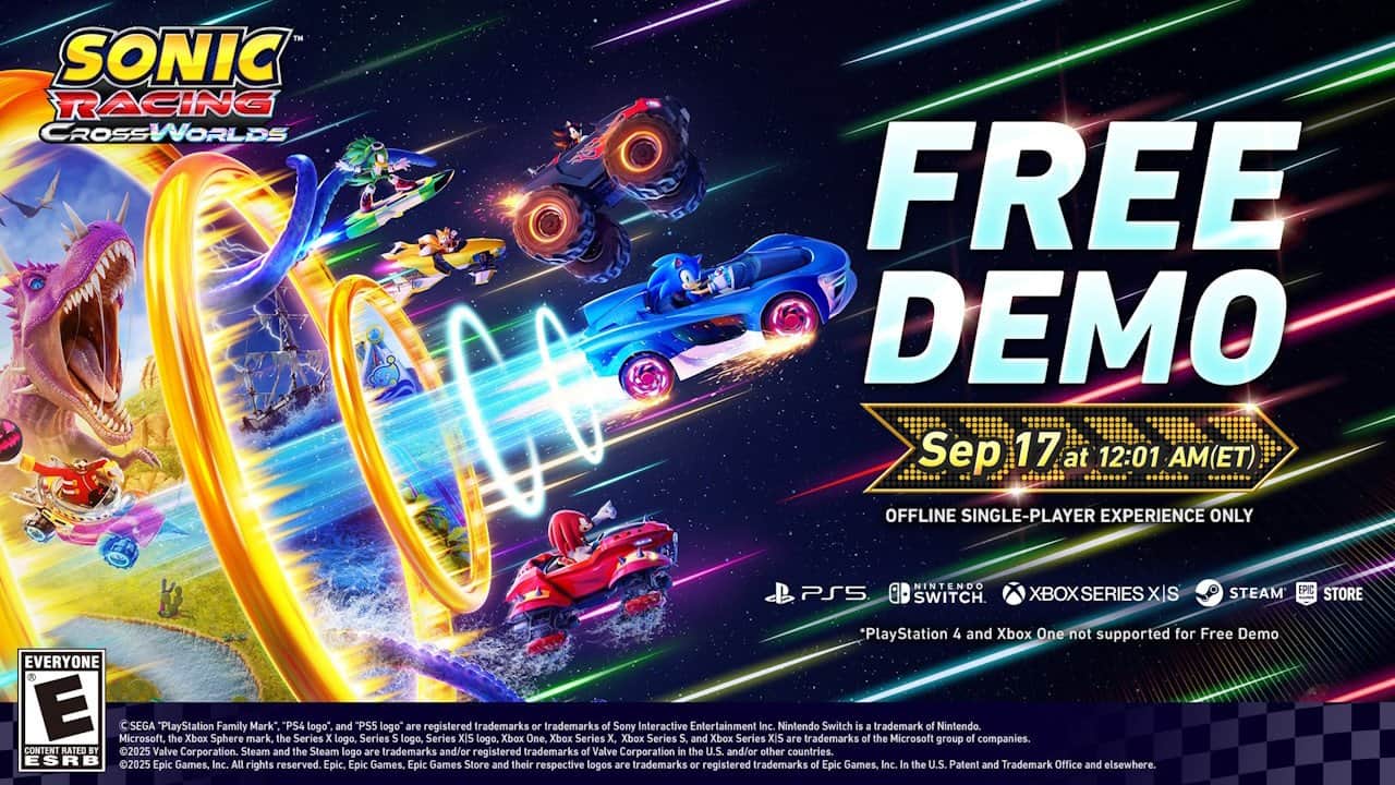 Sonic Racing CrossWorlds Single Player Demo Launching Globally September 17 - Gamers Heroes