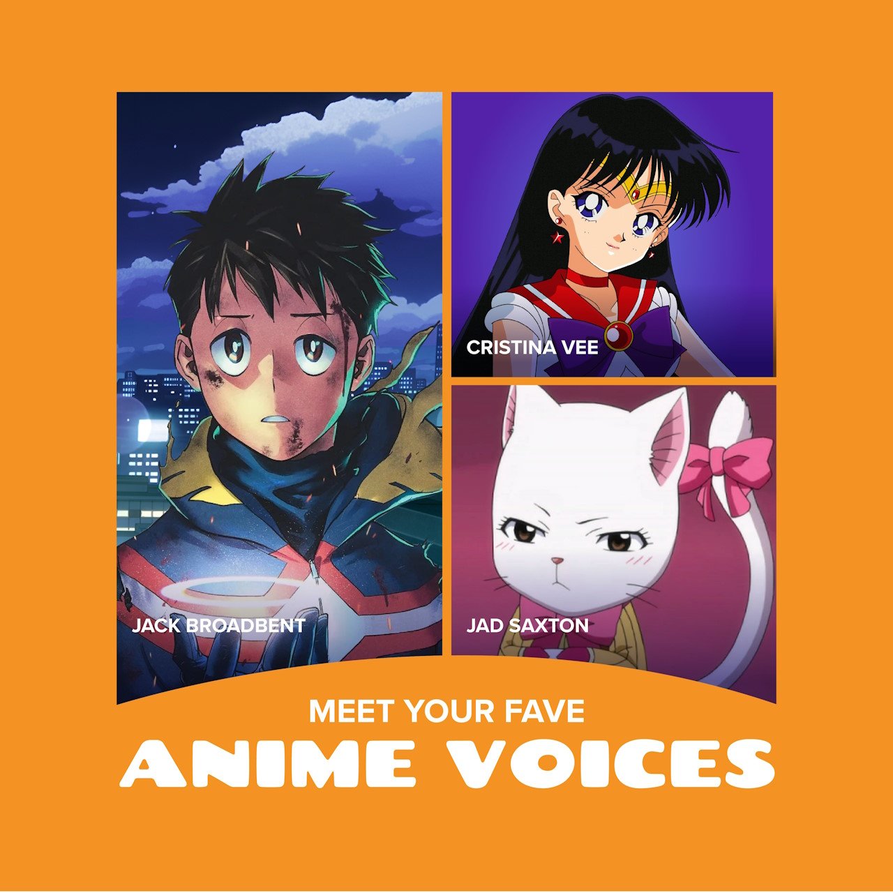 Anime VA Superstars Jack Broadbent, Cristina Vee, and Jad Saxton FAN EXPO San Francisco 2025 Guests of Honor - Gamers Heroes