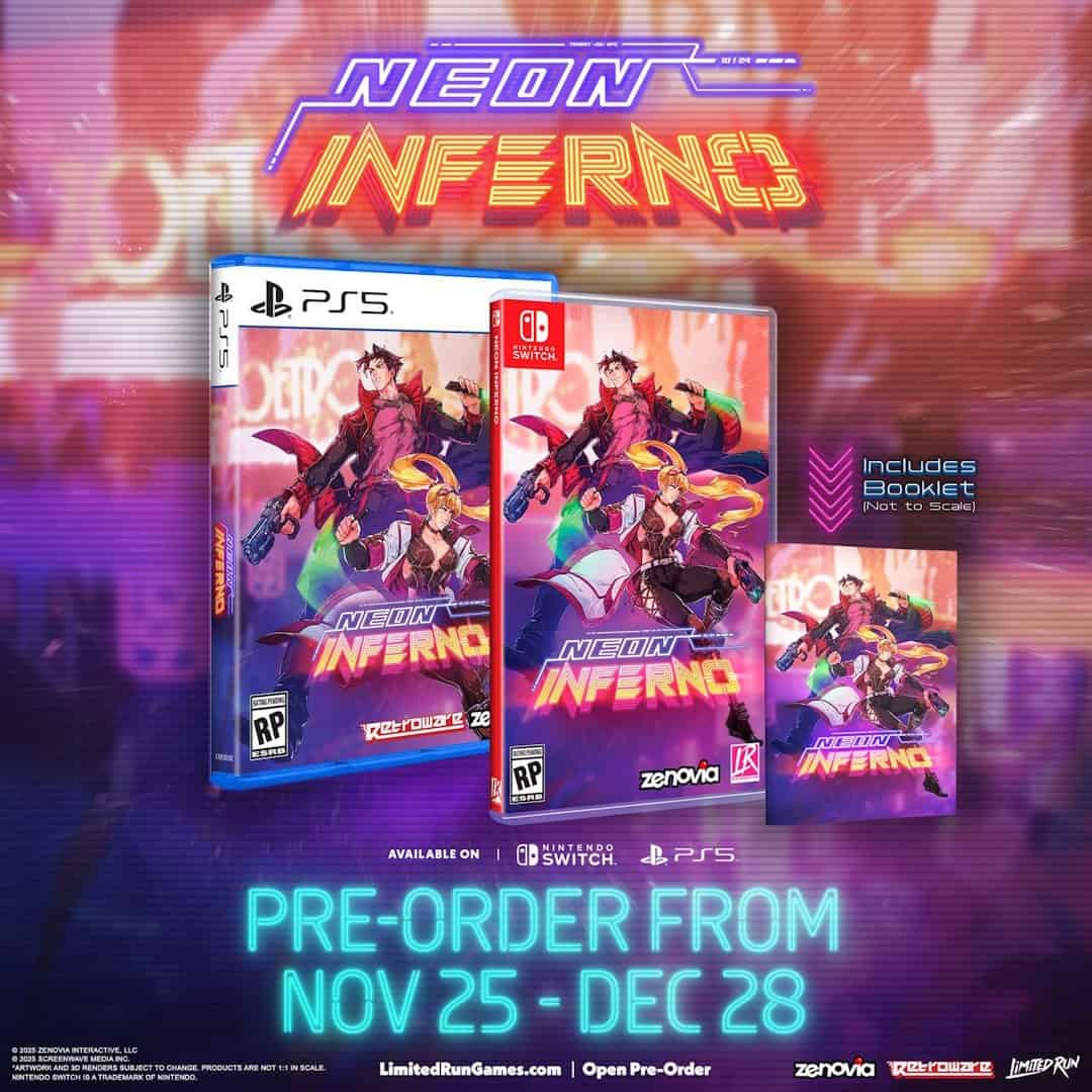 Physical Pre-Orders for Neon Inferno Closing Decemeber 28 - Gamers Heroes