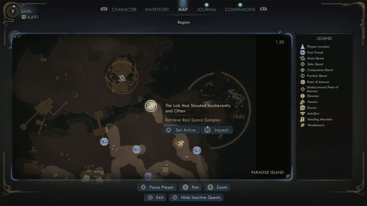 A map showing the location of the wilderness camp