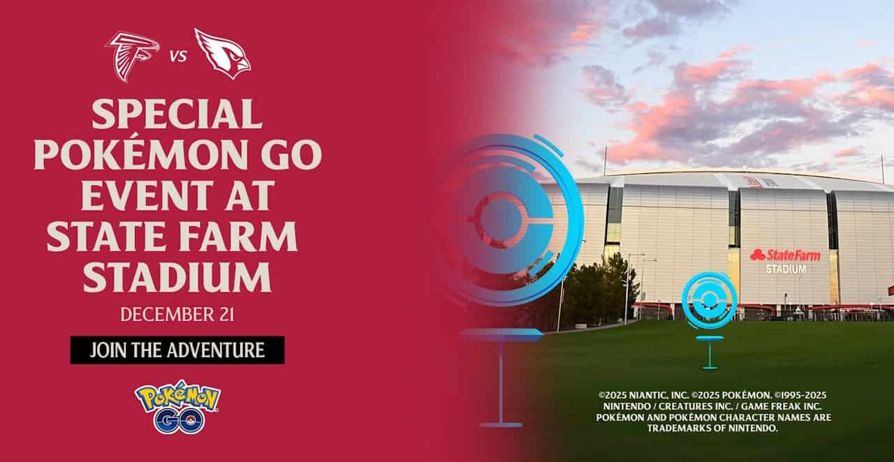 Pokémon GO X Arizona Cardinals Special Event Kicking Off December 21 - Gamers Heroes