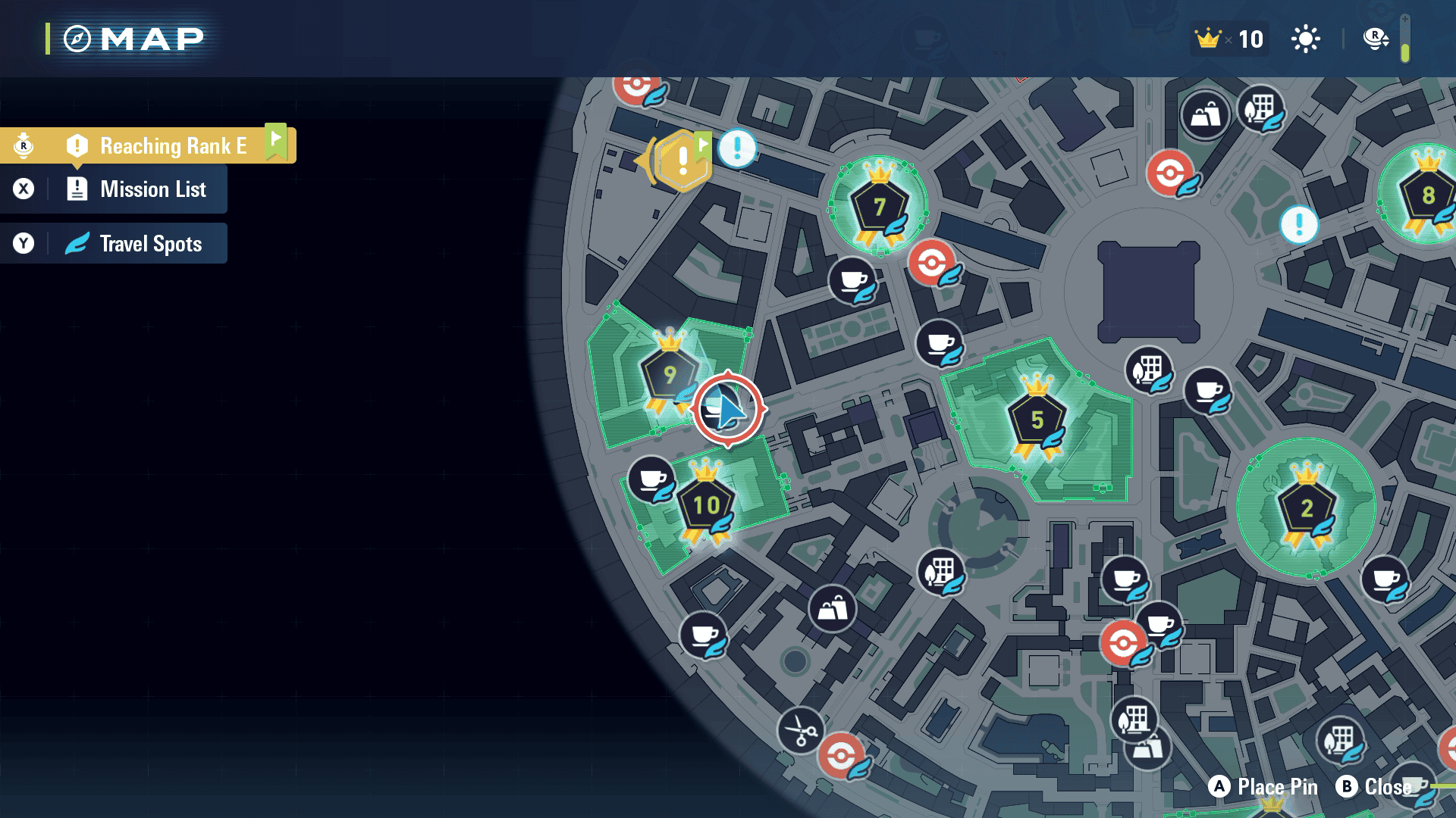 A map showing players where to find the Soothe Bell