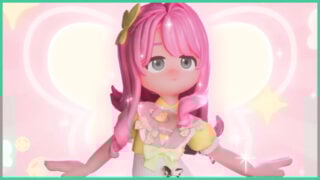 The Fluttershy inspired outfit in the Heartopia My Little Pony event.