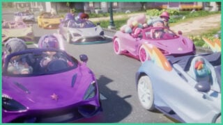 The various Heartopia My Little Pony Vehicles you can get during the event as they drive down the road.
