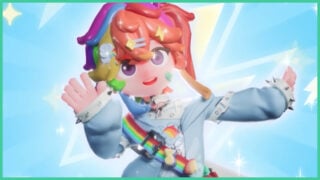 The Rainbow Dash inspired outfit in the Heartopia My Little Pony event.