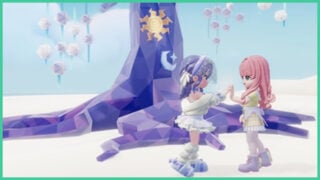 The Tree of Harmony in the Heartopia My Little Pony event. Two characters high five in front of it.