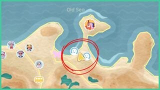 The location of the Penguin trough, highlighted on the Heartopia map.