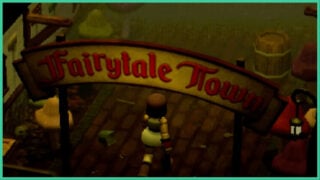 Mara walks under the Fairytale Town arch in Crow Country as she approaches the abandoned area.