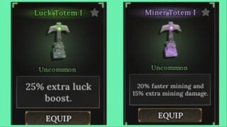image shows the two recommended totems for luck 