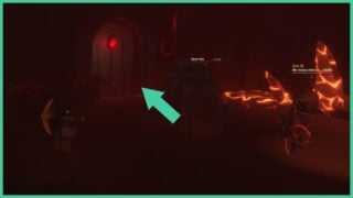 The door that leads to the Demonic Pickaxe in the Volcanic Depths in The Forge.