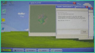 The computer screen you interact with in Phantomware 0, which has an OS that looks similar to Windows XP with a window open for a music player and a chat box.