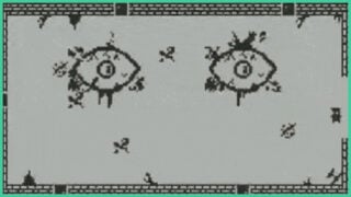One of the pixelated rooms which is empty except for the wide eyes that follow the player in Little House.