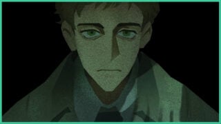 Hugo Laurent, the main character from Stillwater as he looks ahead of him whilst wearing his suit with a stern expression on his face, slightly cast in shadow.