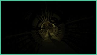 An endless circular tunnel with metal pipes on the walls in Nyctophobia.
