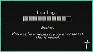 A loading screen on the in-game program in Evaluation. There is a cross in the right corner and below the loading bar is text that reads 'You may hear noises in your environment. This is normal.'