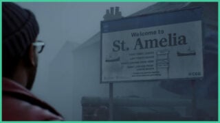 The St. Amelia board in Silent Hill: Townfall, as Simon looks on into the mist. The St. Amelia board in Silent Hill: Townfall, as Simon looks on into the mist.