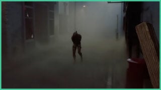 First-person combat in Silent Hill: Townfall as Simon holds a wooden plank, with a monster approaching him. First-person combat in Silent Hill: Townfall as Simon holds a wooden plank, with a monster approaching him.