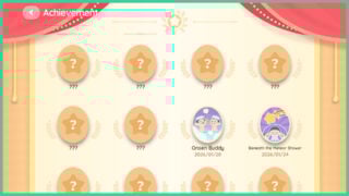 The Achievements page in Heartopia, with various badges, all of which have a question mark as they are undiscovered. The Achievements page in Heartopia, with various badges, all of which have a question mark as they are undiscovered.