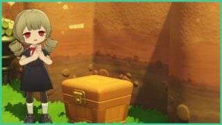 One of the chests you can open on Starsea Voyage Islets in Petit Planet. A player stands to the left of the chest and claps.