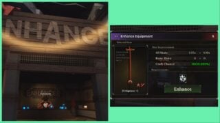 image shows the enhancer and a weapon in the enhance popup