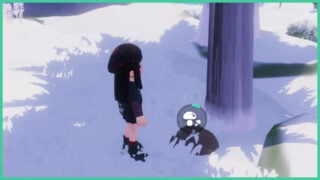 A player standing next to the mound where you can find Black Truffles in Heartopia next to a tree in the snow. A player standing next to the mound where you can find Black Truffles in Heartopia next to a tree in the snow.