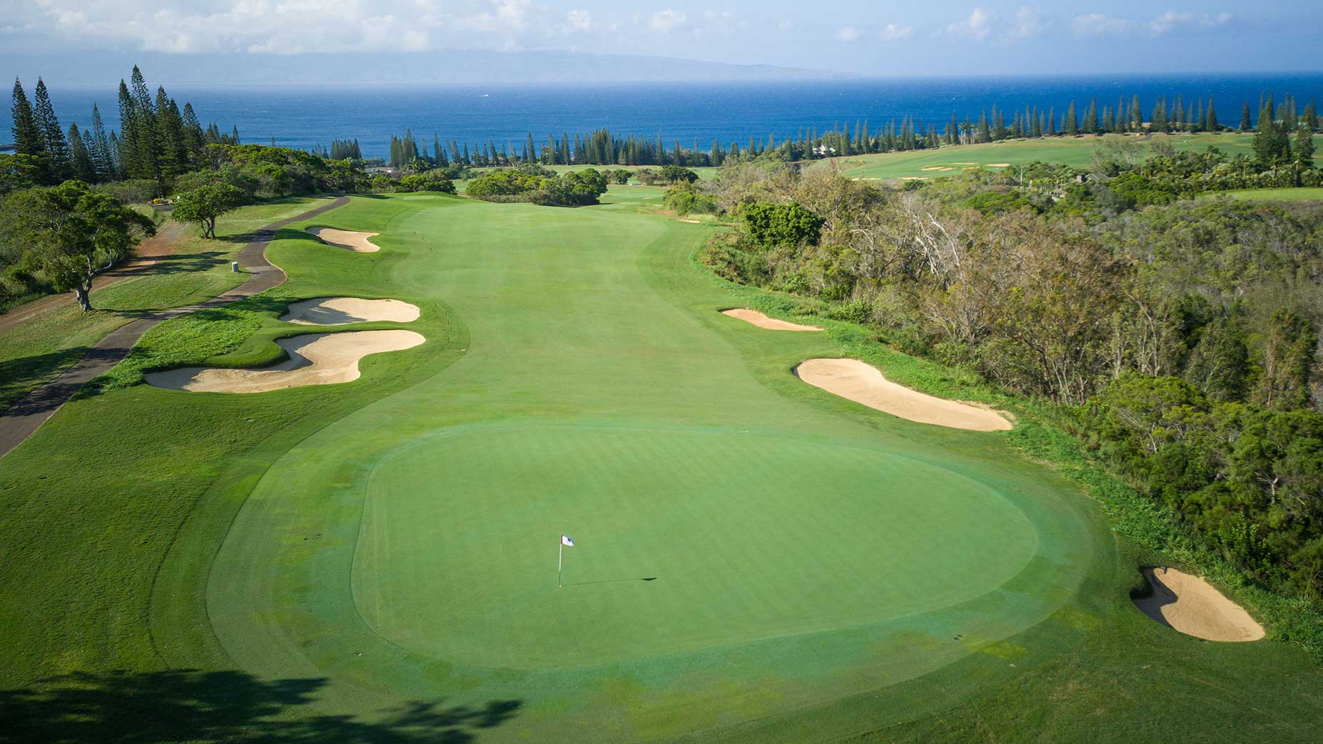 The 4th hole of the Plantation Course at Kapalua Resort.