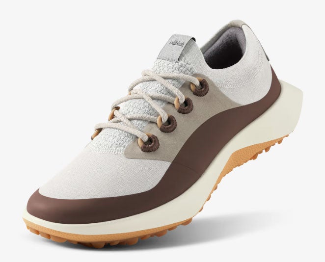 a pair of allbirds golf shoes