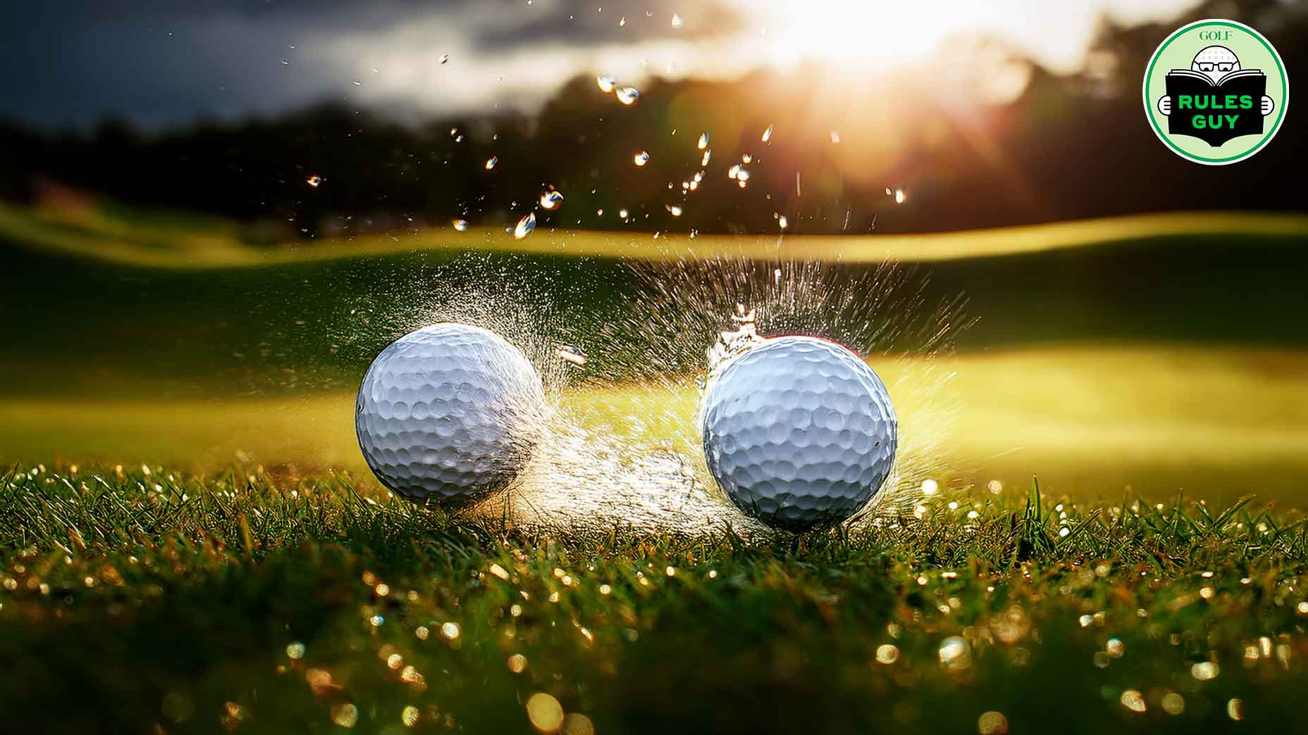 two golf balls collide