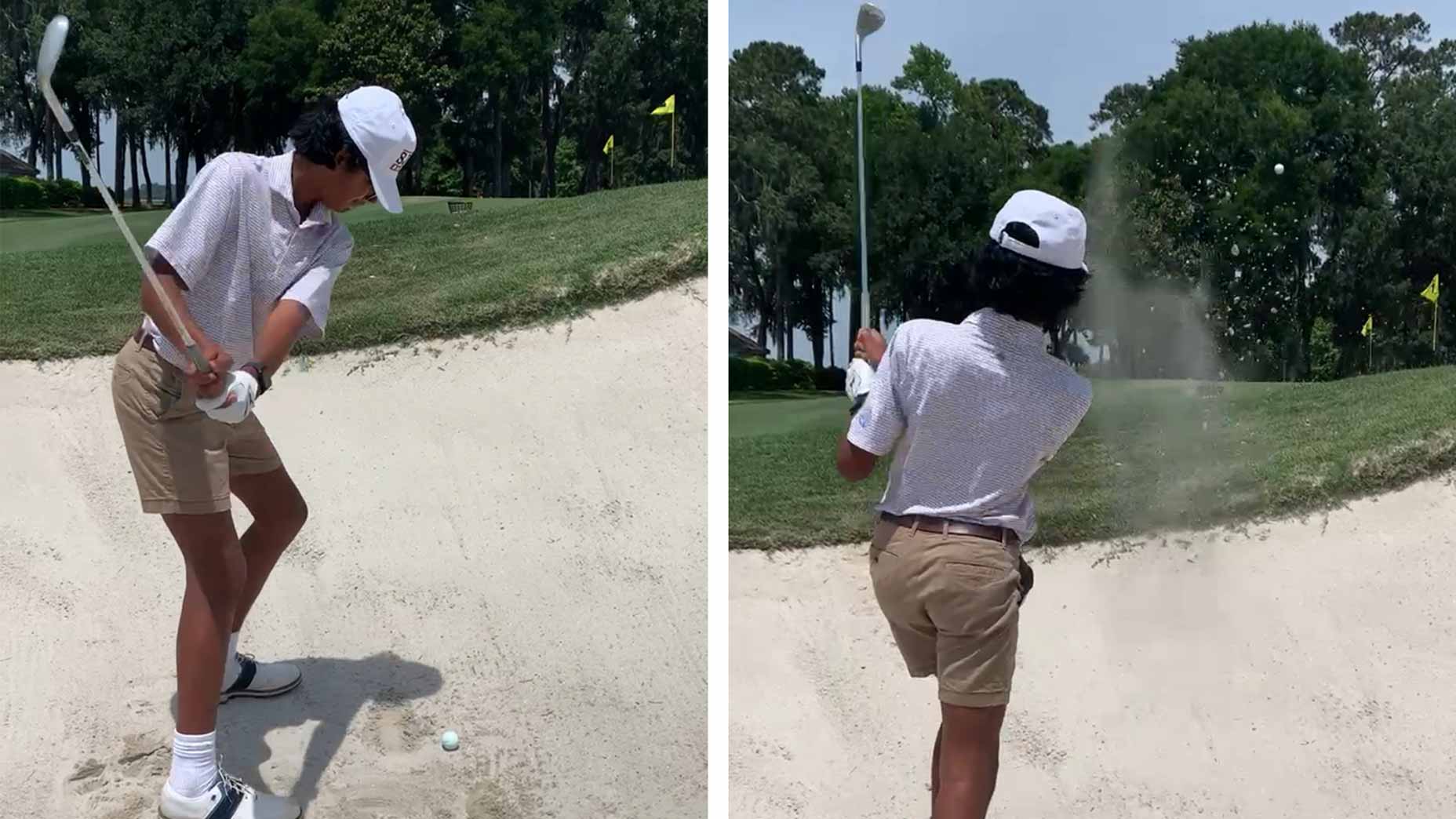 Student before opening clubface at setup