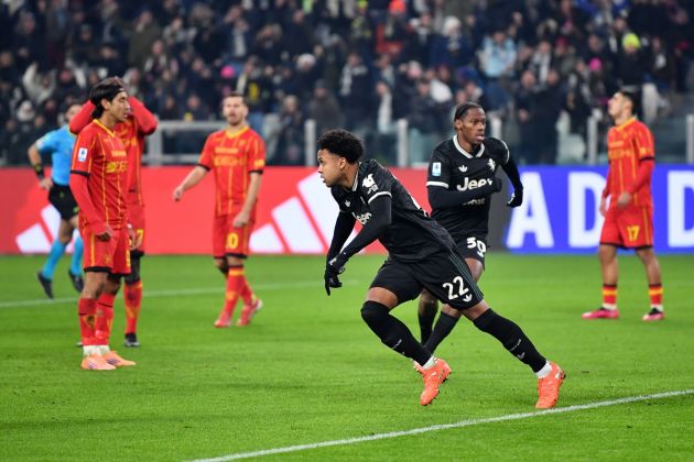 Weston McKennie scores a goal against Lecce