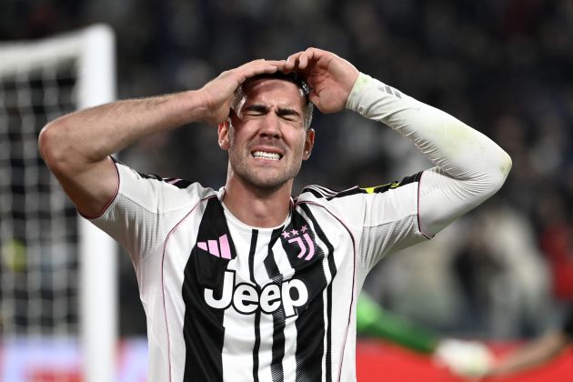 Dusan Vlahovic in action for Juventus