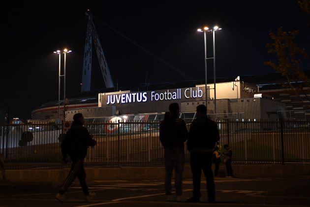 The Allianz stadium at night
