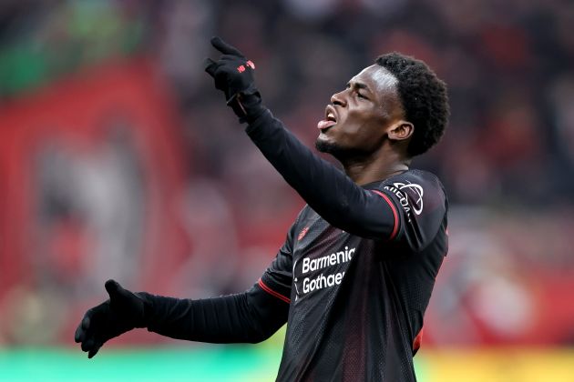 Ernest Poku in action for Bayer Leverkusen