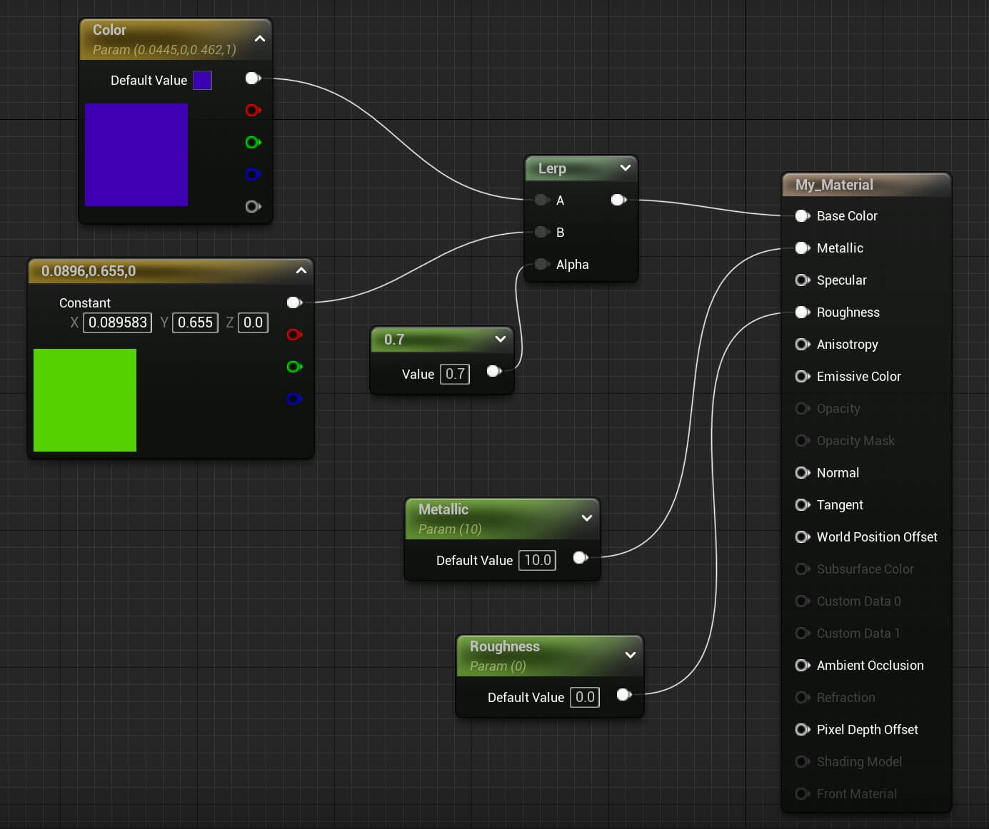 Materials Unreal - 46 - Blending 2 colors