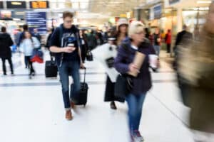 Commuters at London Liverpool Street