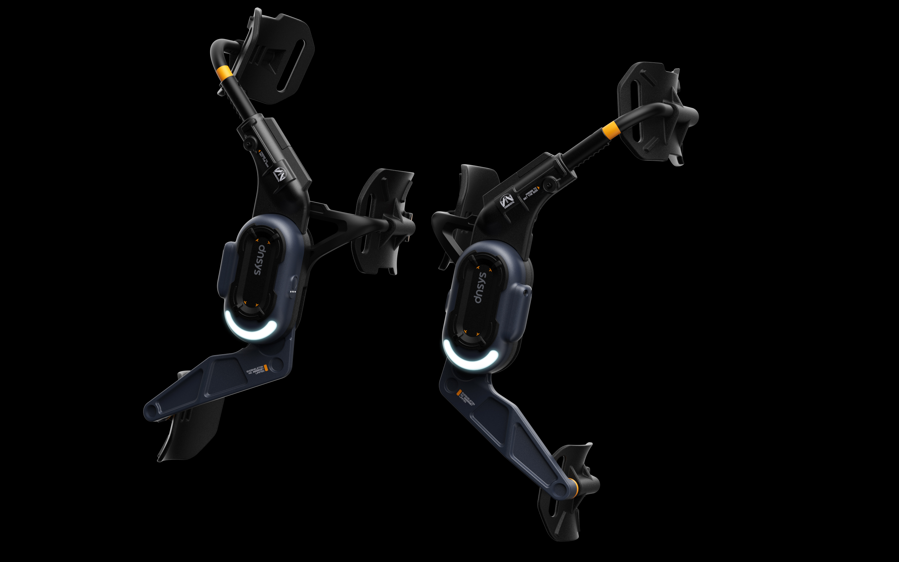 Promotional images of the Death Stranding 2 exoskeleton.