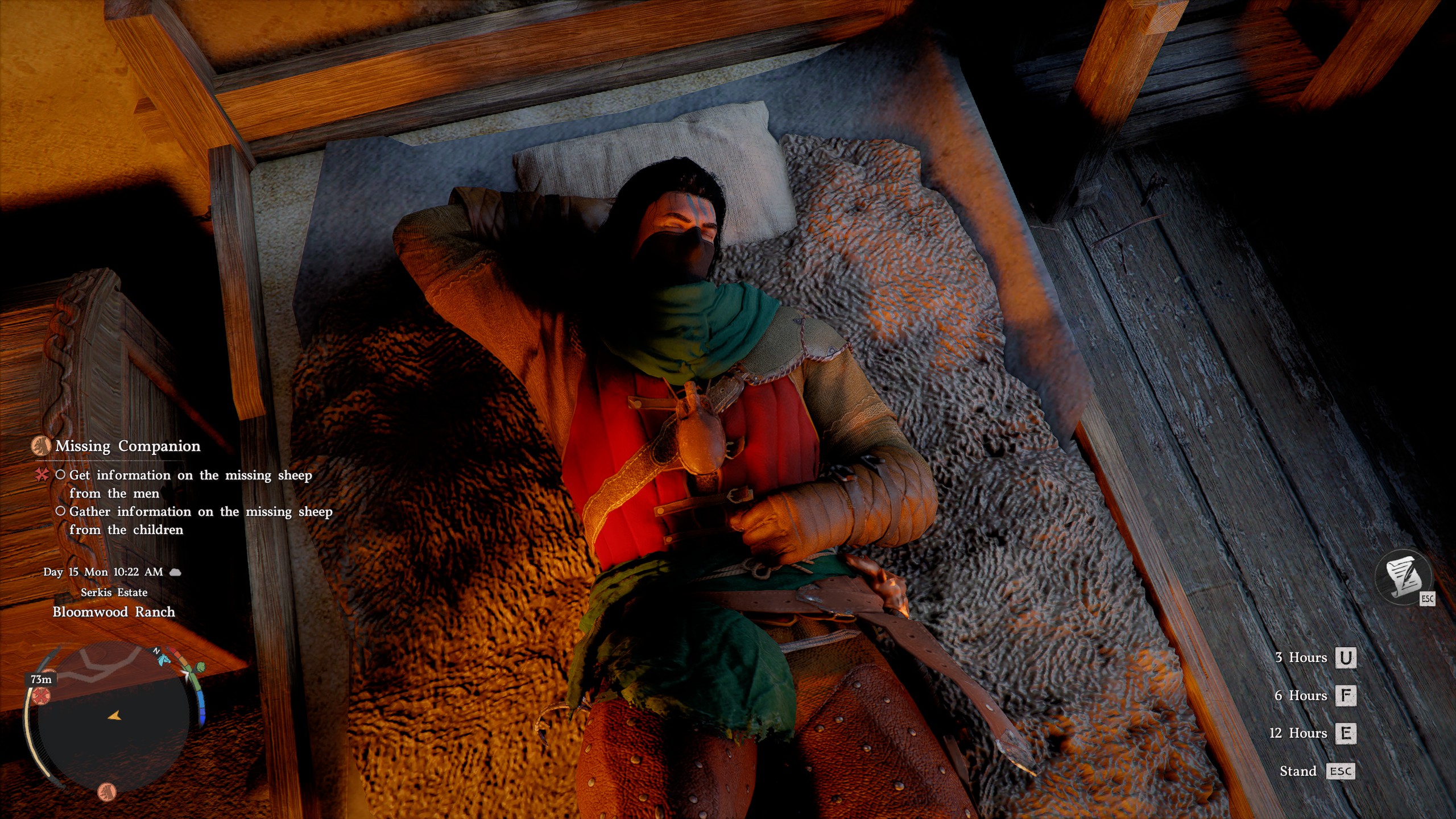 Crimson Desert pass time - Bed