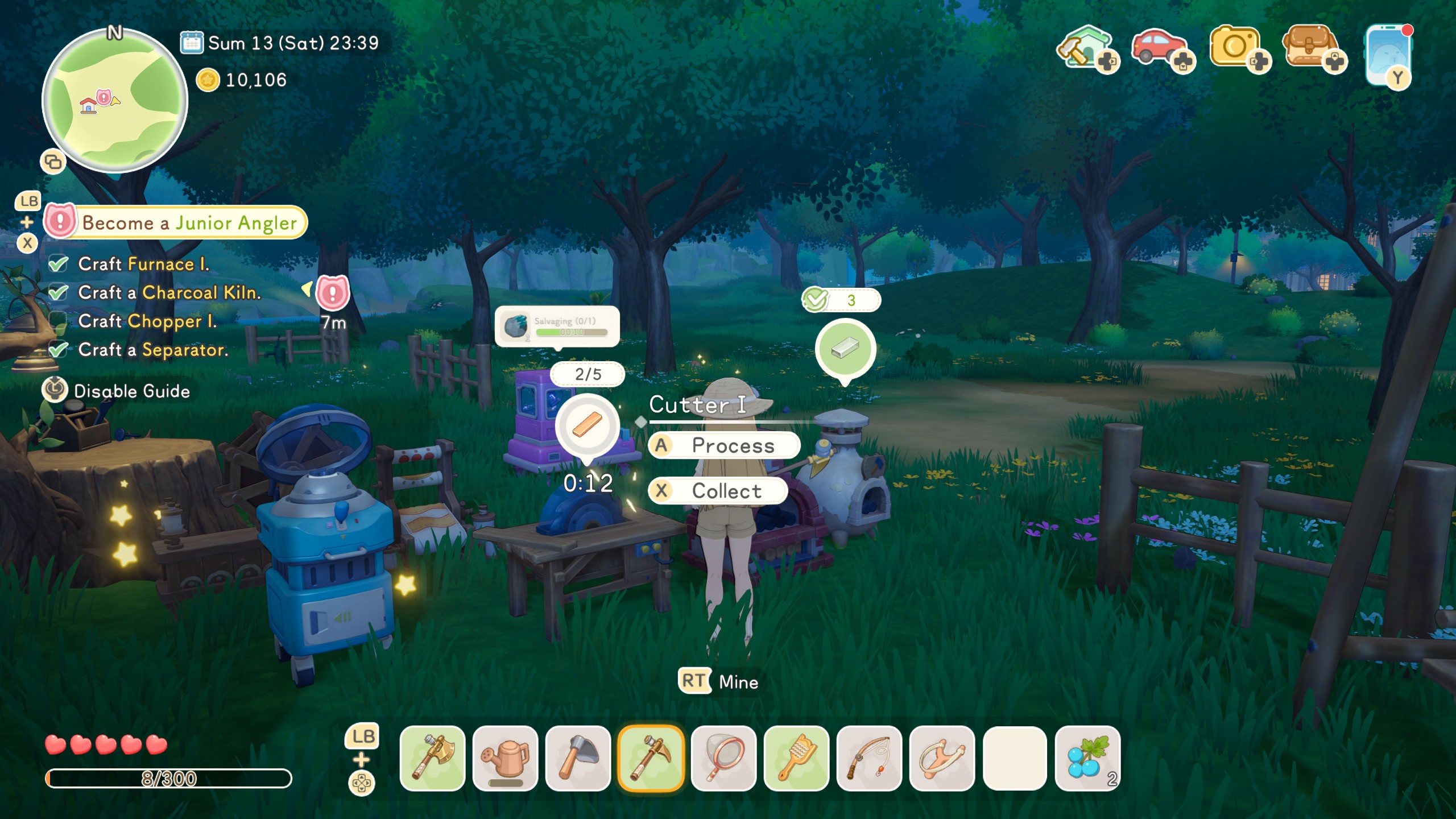 Starsand Island - A player stands beside crafting machines in their yard