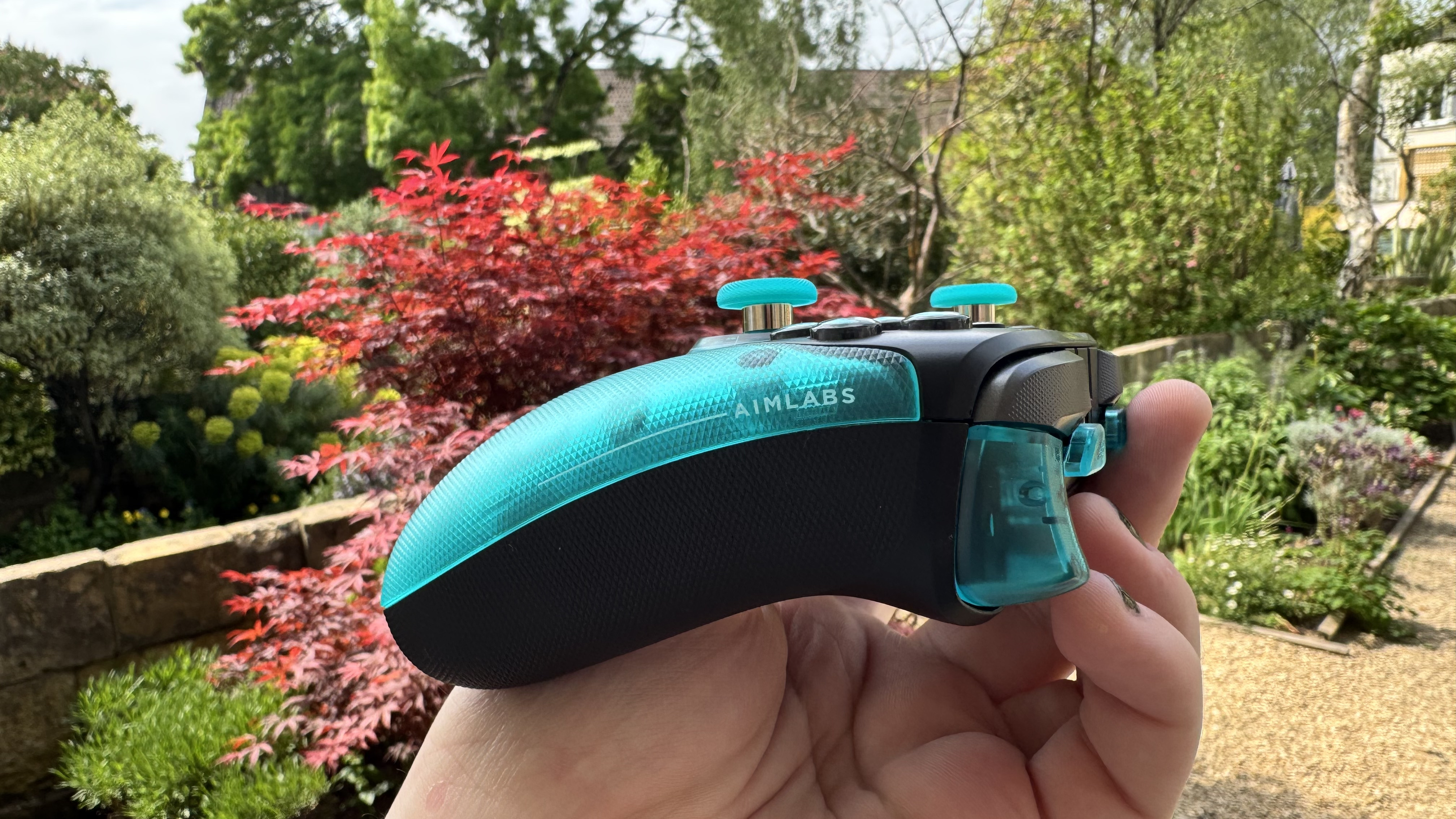 The GameSir G7 Pro 8K Aimlabs Edition, showing off the Aimlabs branding on the right hand side
