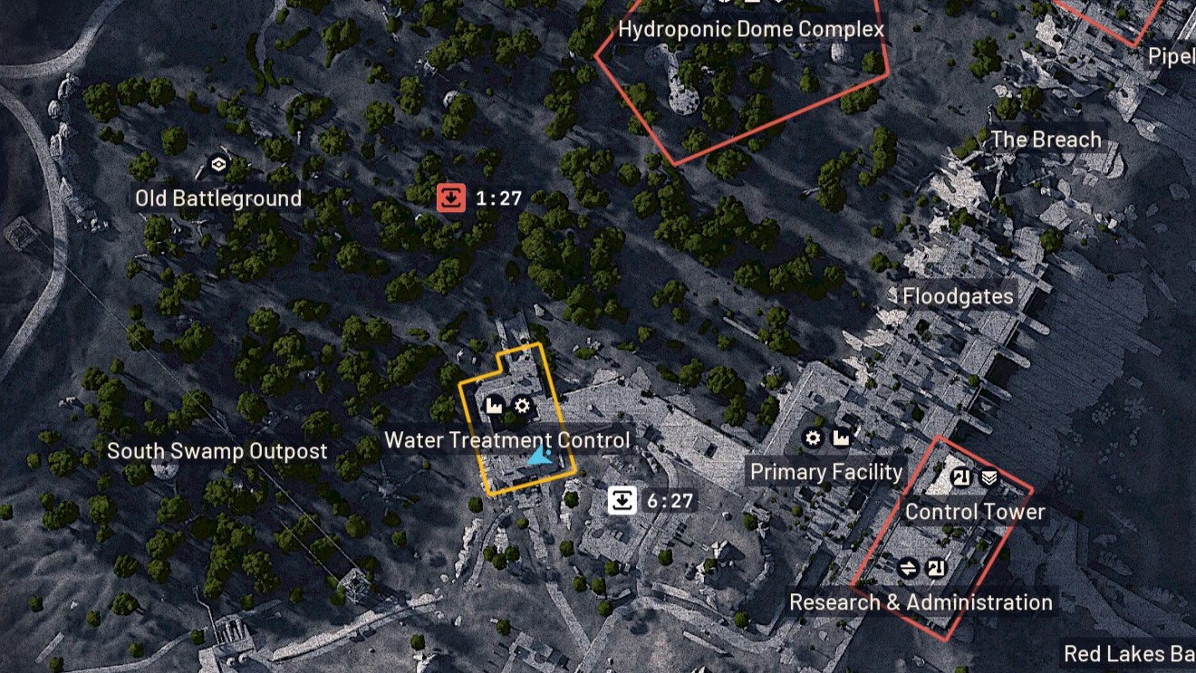 Arc Raiders Dam key locations - Water Treatment Control